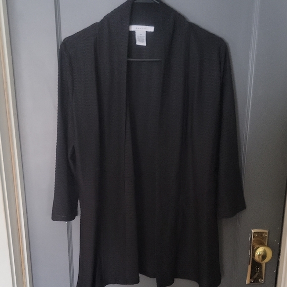 Grace Sweaters - Grace Black Open Front Cardigan